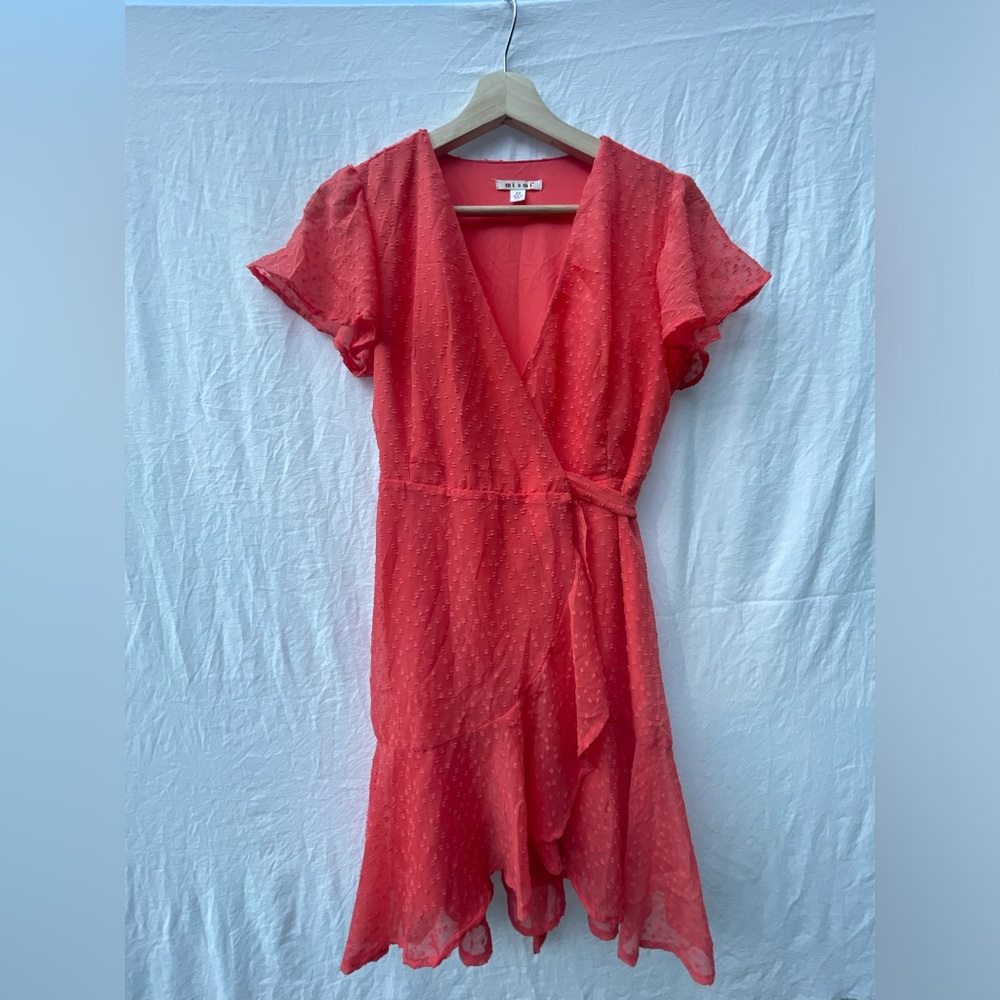 Coral Pink Wrap Dress from Francesca’s (see description)